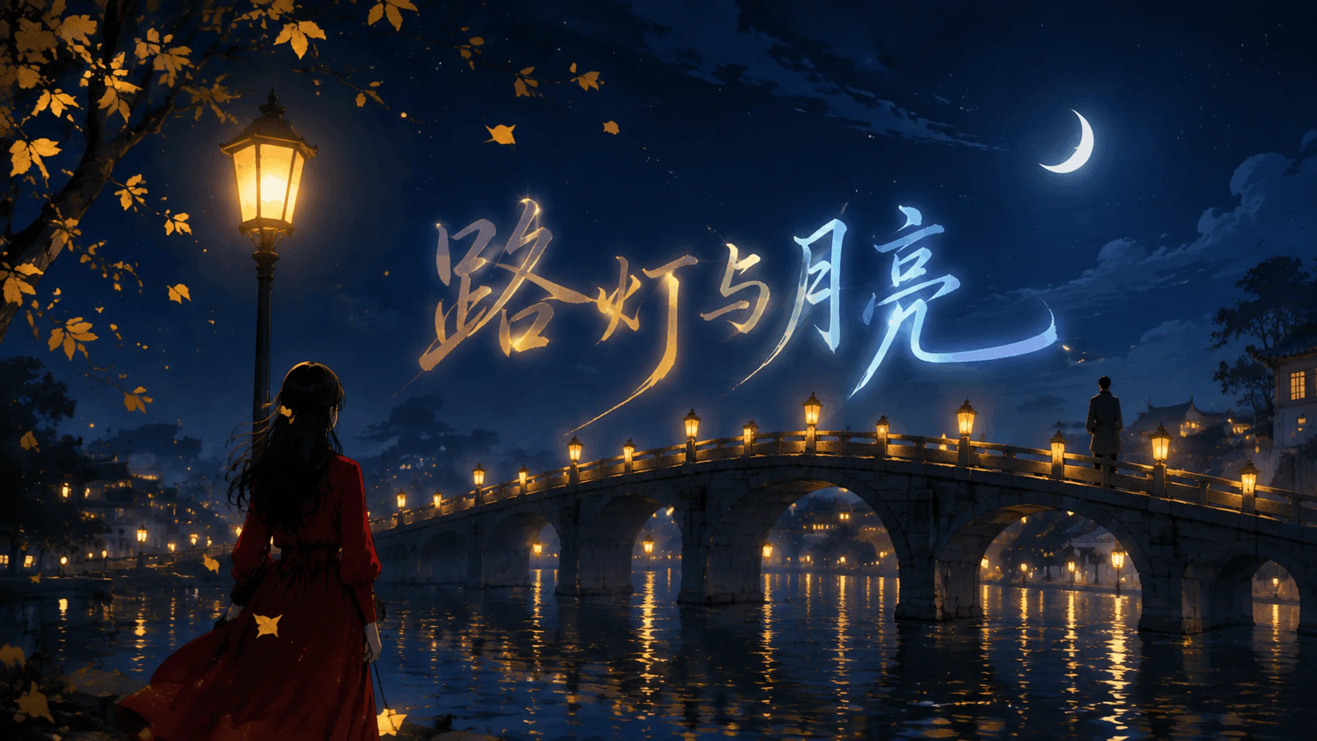 路灯与月亮 - 作品封面 - 谜页集