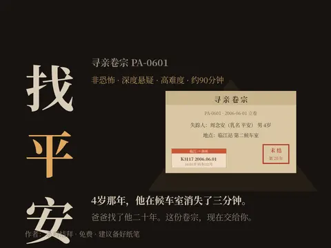 《找平安》 - 作品封面 - 谜页集