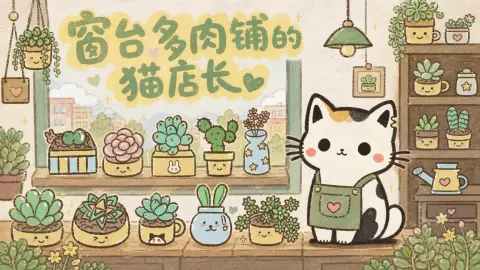 窗台多肉铺的猫店长 - 作品封面 - 谜页集